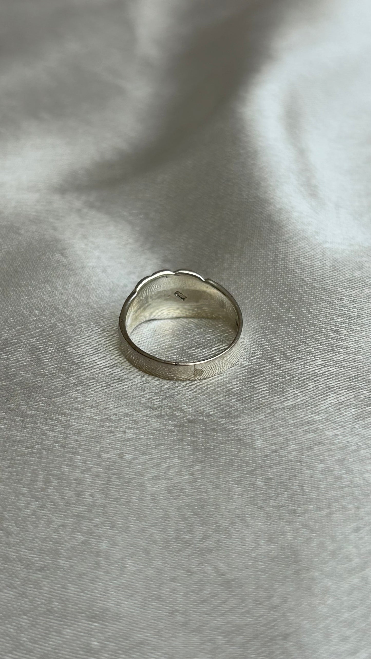 Bague chevalière vintage en argent taille 50