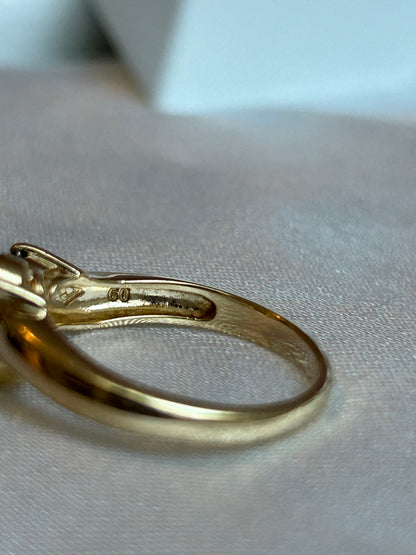 Bague femme doré et pierres violettes taille 60