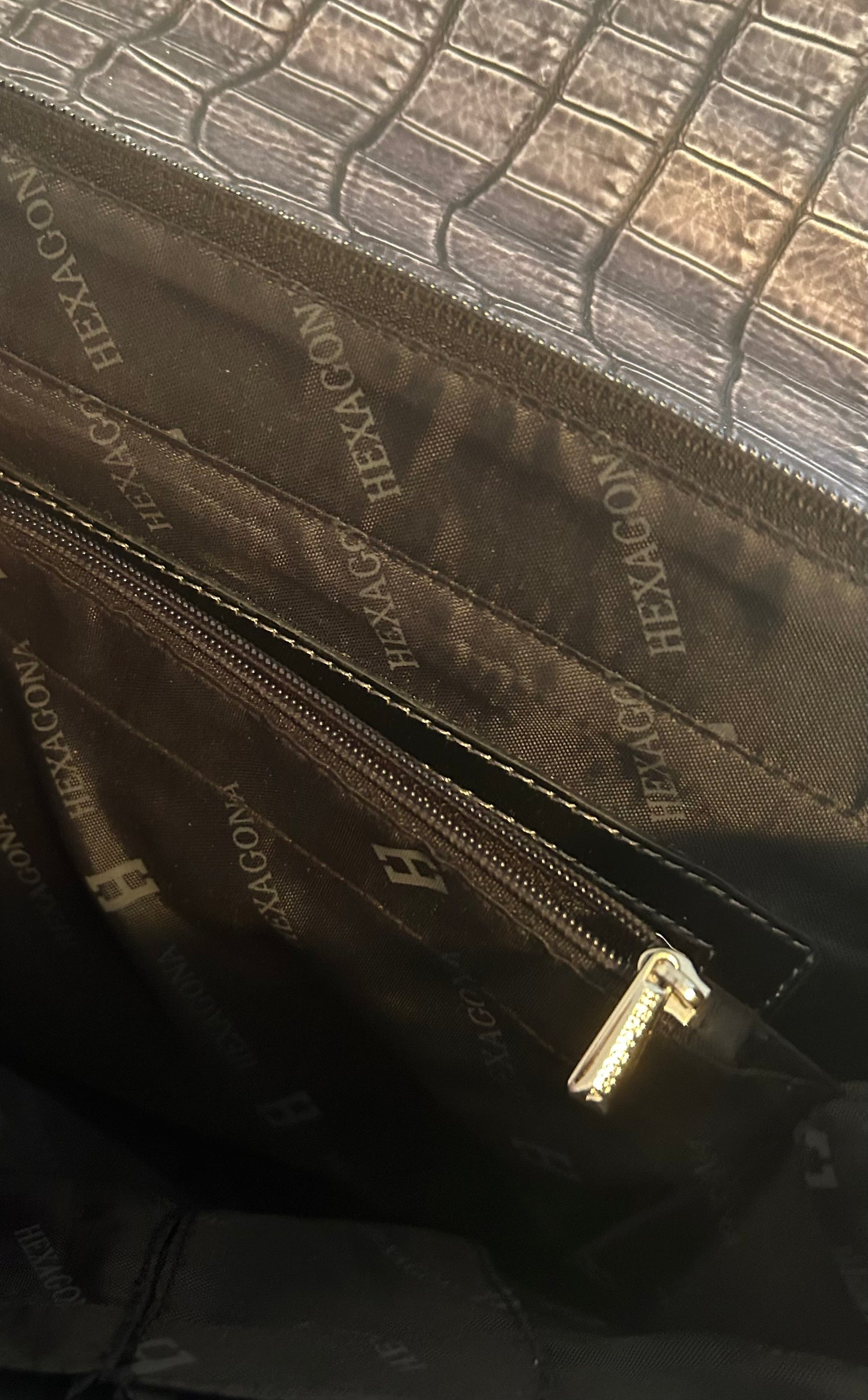 Sac vintage HEXAGONA gris noir femme