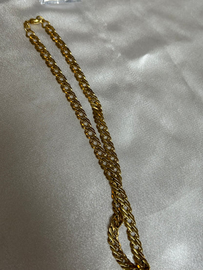 Collier en plaqué or grosses mailles anglaises plates