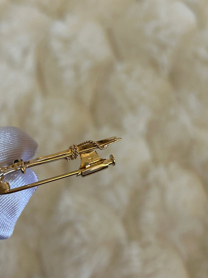 Splendide broche en plaqué or épis de blé