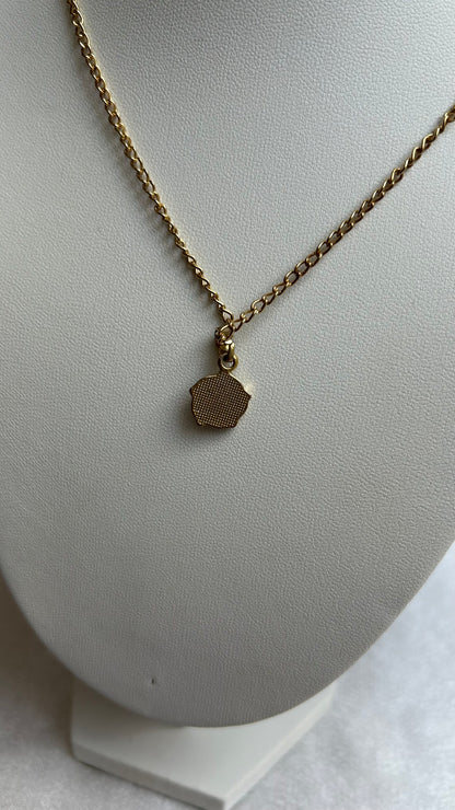 Collier vintage doré et pendentif doré
