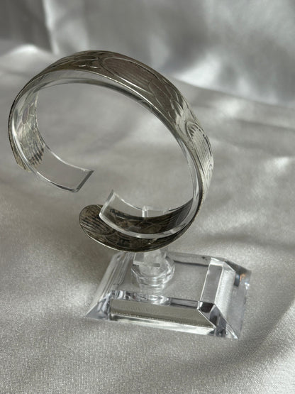 Bracelet jonc en argent vieilli