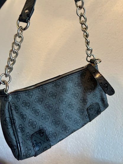 Sac vintage GUESS noir gris et argenté