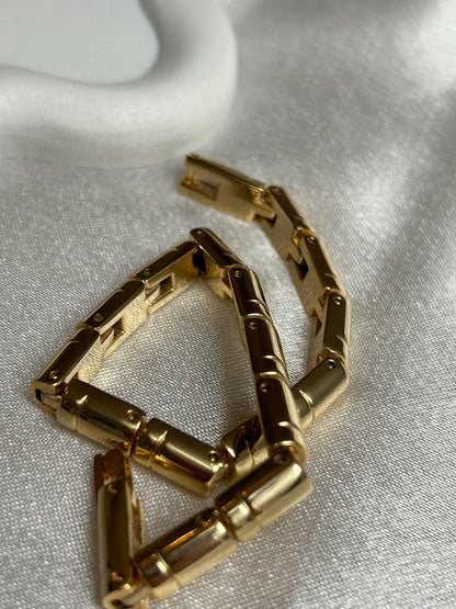 Bracelet doré petit rectangles femme