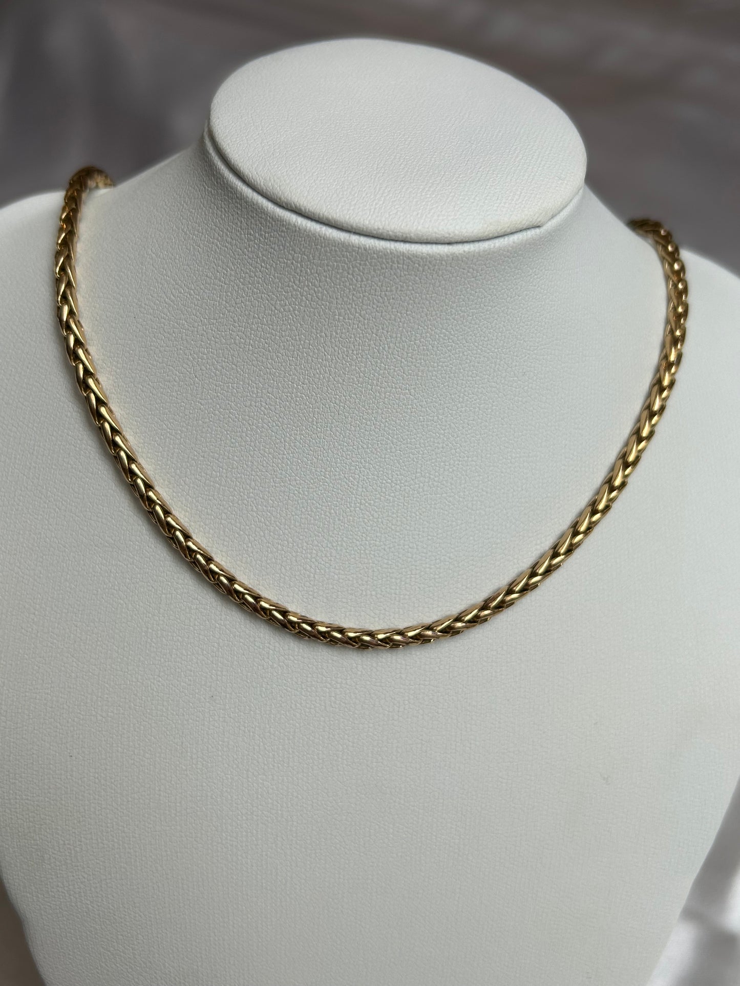 Collier femme plaqué or maille palmier