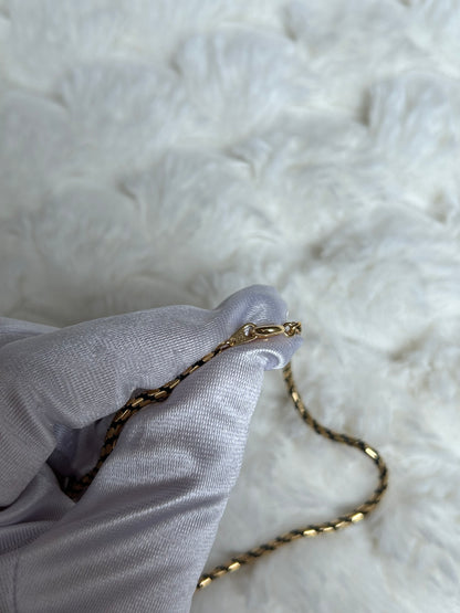 Jolie collier chaîne vintage torsadé noir et doré