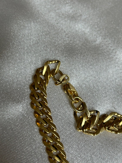 Collier en plaqué or grosses mailles anglaises plates