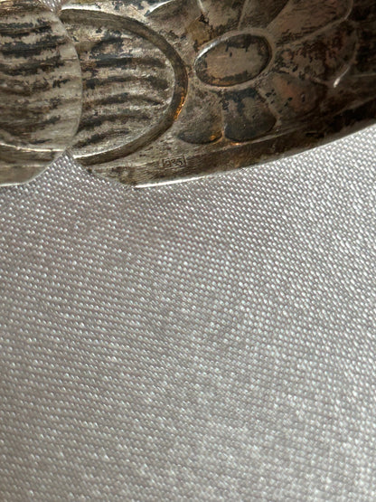 Bracelet jonc en argent vieilli