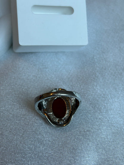 Bague vintage pierre rouge taille 59-60