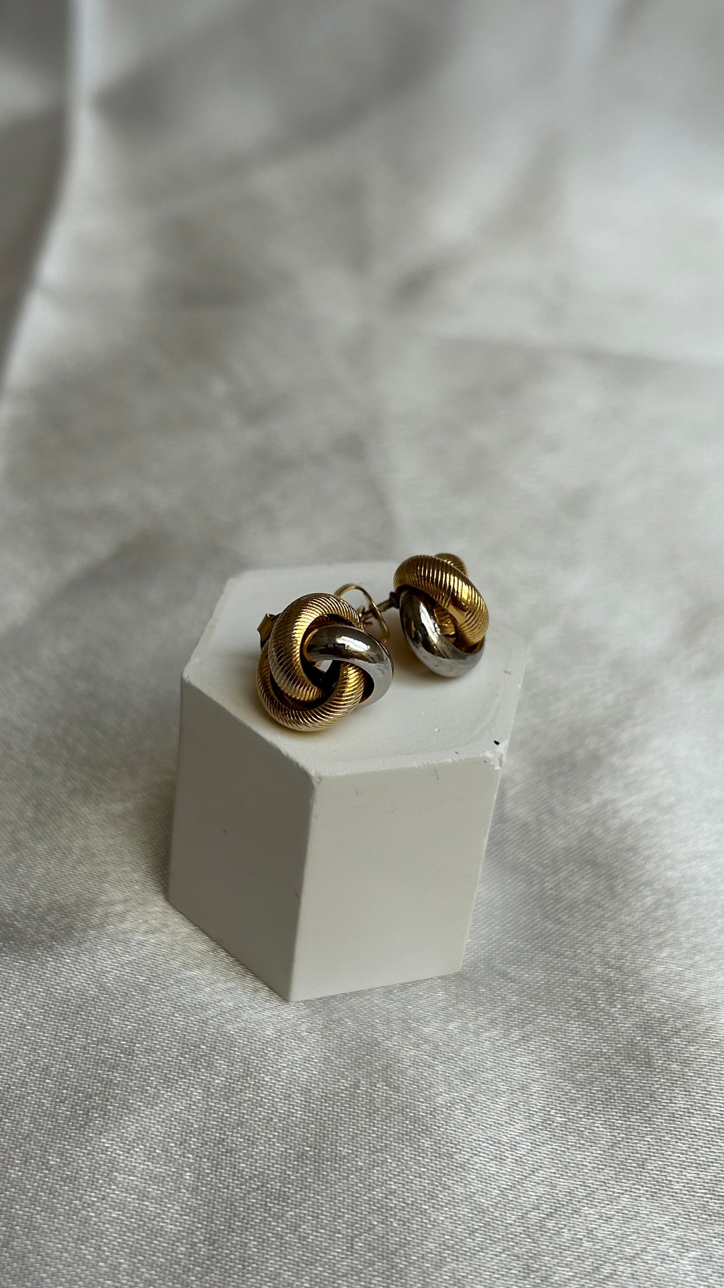 Boucles d’oreilles vintage argenté et doré