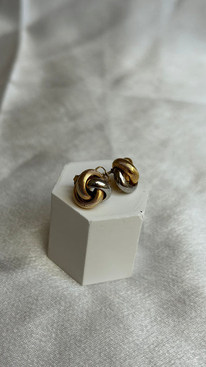 Boucles d’oreilles vintage argenté et doré