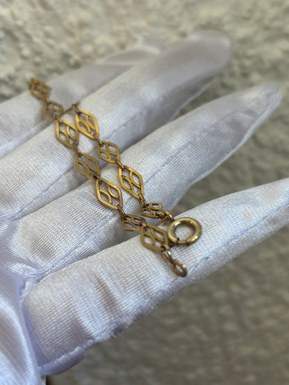 Splendide bracelet en plaqué or mailles ovales