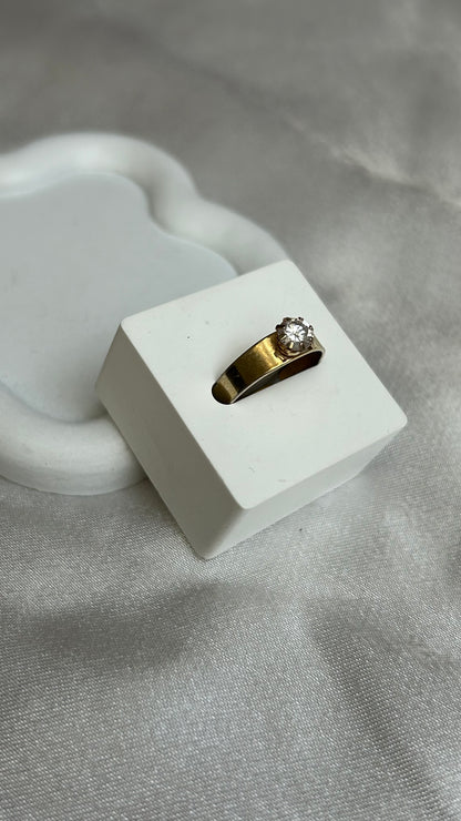 Bague vintage doré ajustable et gros strass