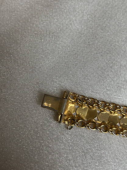 Bracelet vintage plaqué or femme ciselé
