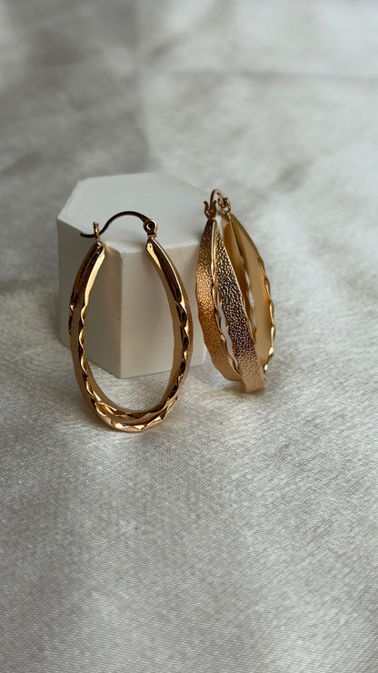 Créoles vintage dorées mailles entrelacées