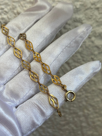 Splendide bracelet en plaqué or mailles ovales