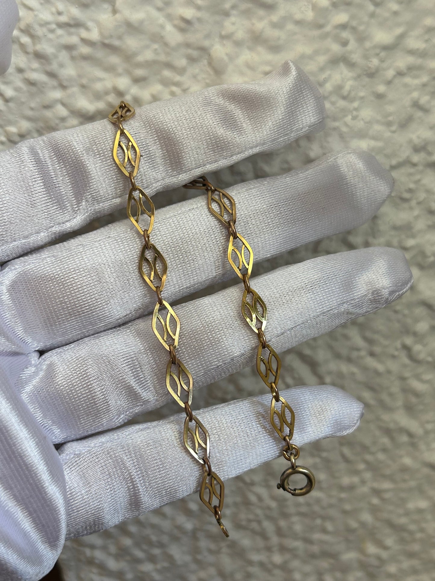 Splendide bracelet en plaqué or mailles ovales