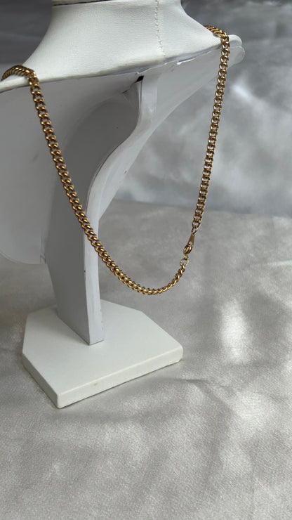 Jolie collier chaîne vintage doré belles mailles