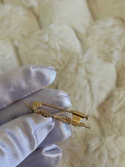 Splendide broche en plaqué or épis de blé