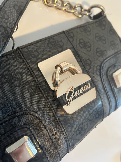 Sac vintage GUESS noir gris et argenté