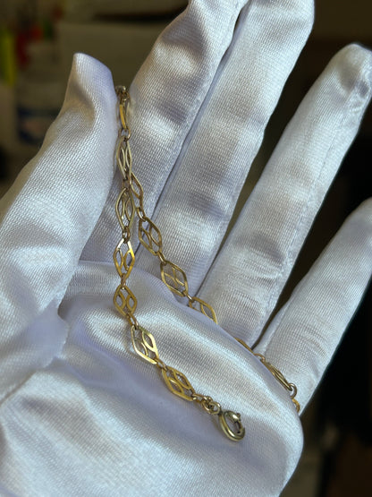 Splendide bracelet en plaqué or mailles ovales