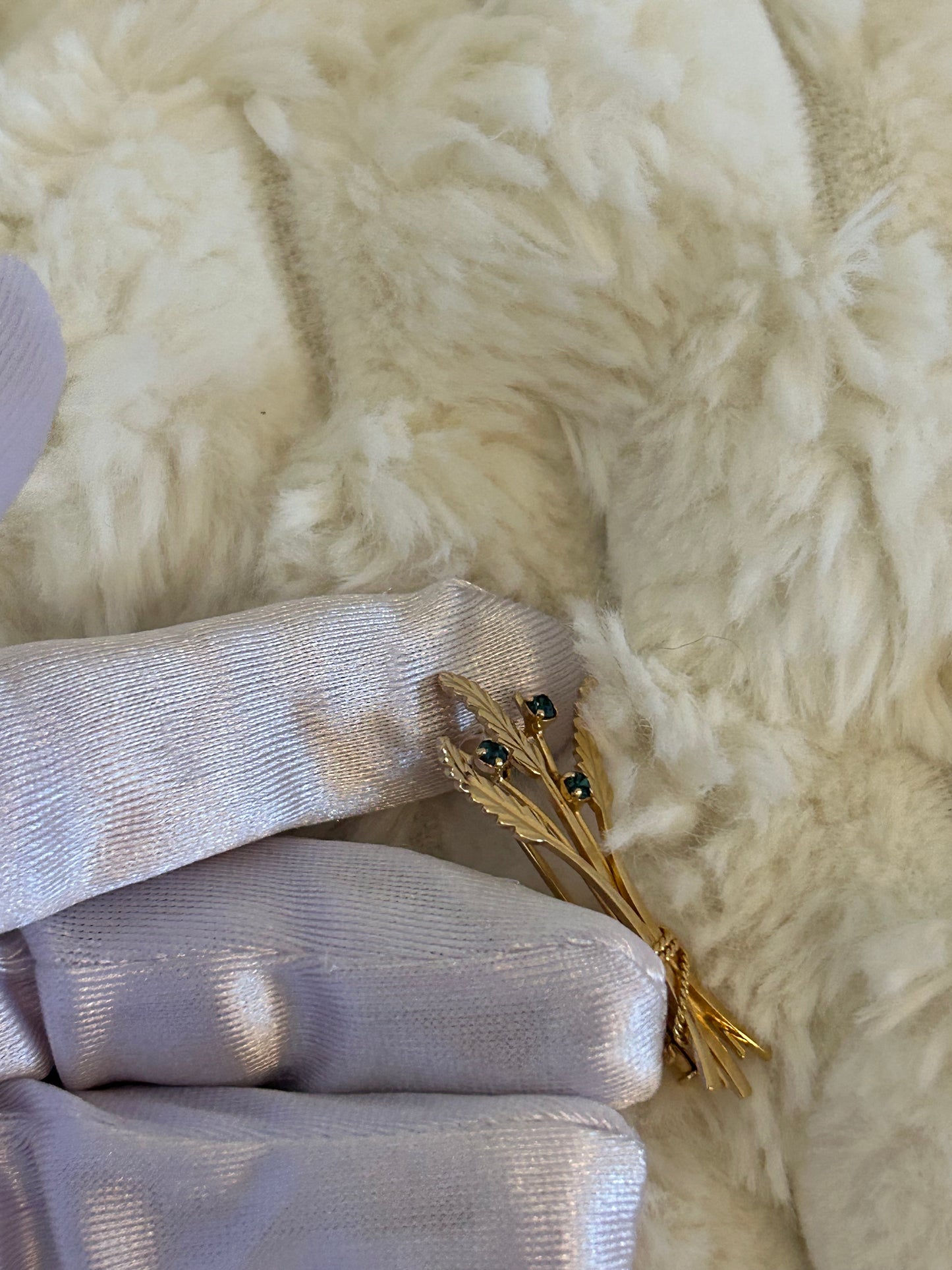 Splendide broche en plaqué or épis de blé