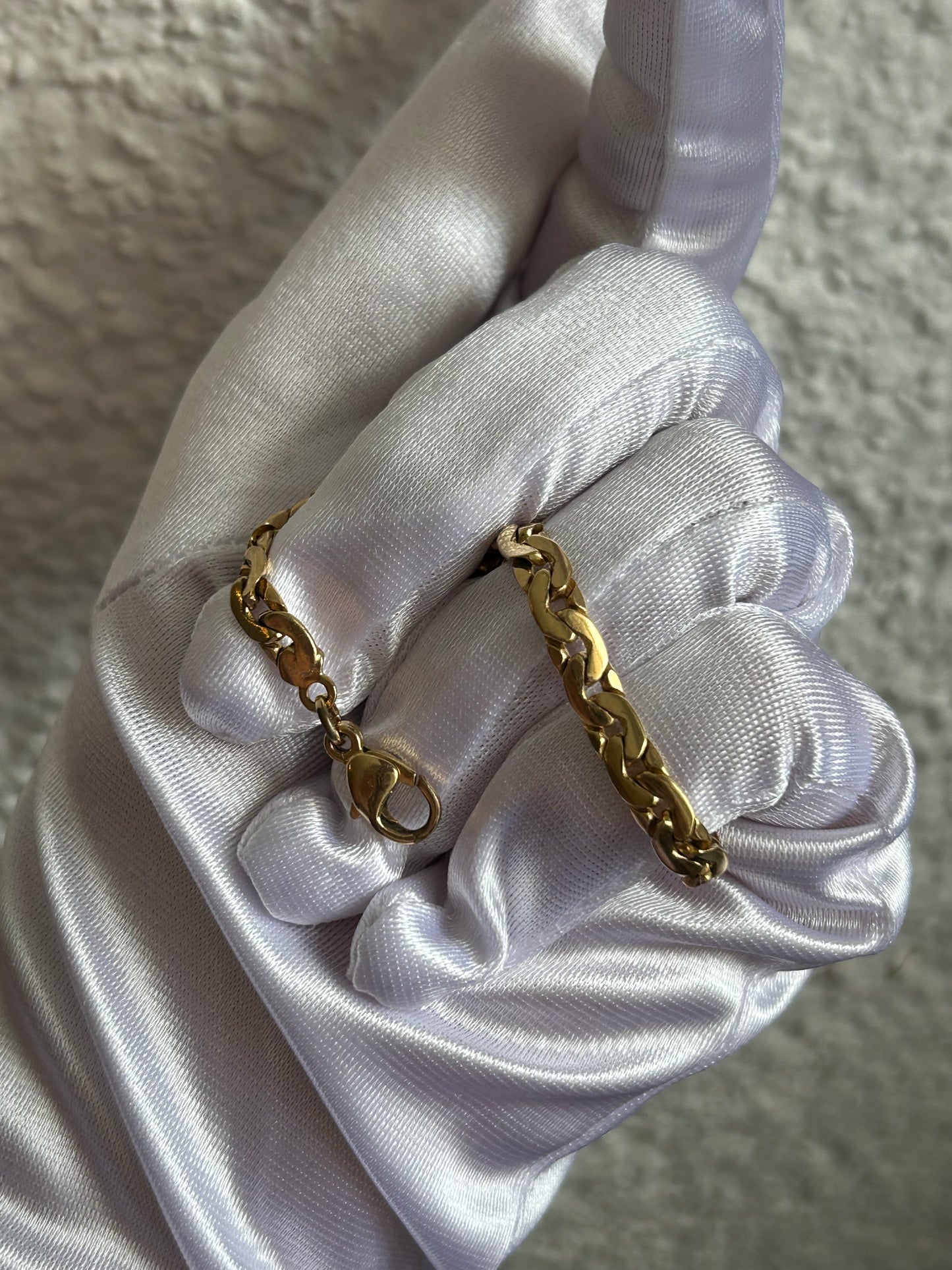 Splendide bracelet maille plates plaqué or d’occasion