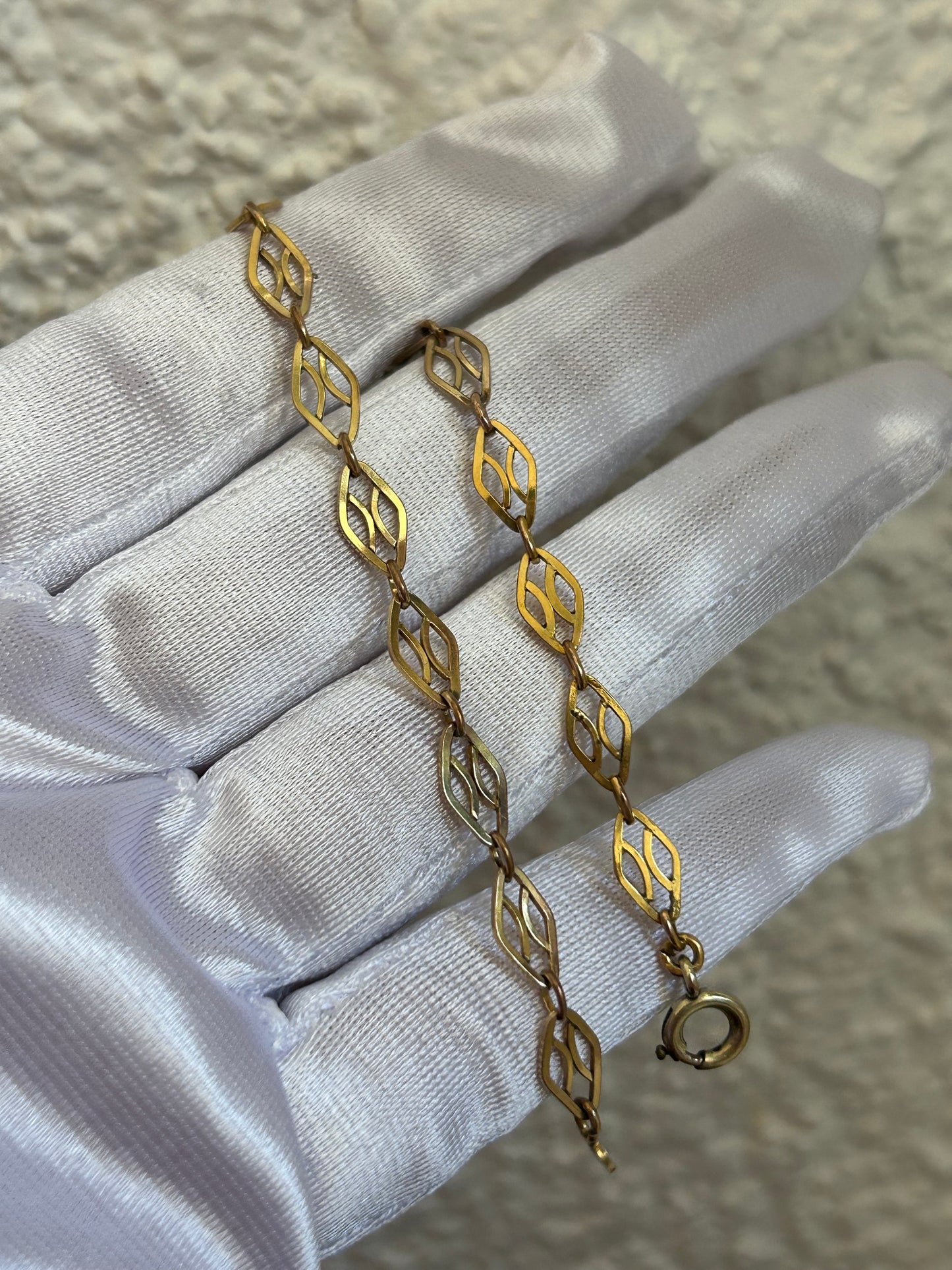 Splendide bracelet en plaqué or mailles ovales