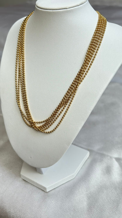 Splendide collier vintage boules doré signé motivex