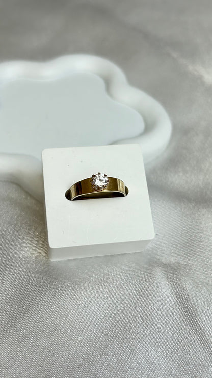 Bague vintage doré ajustable et gros strass