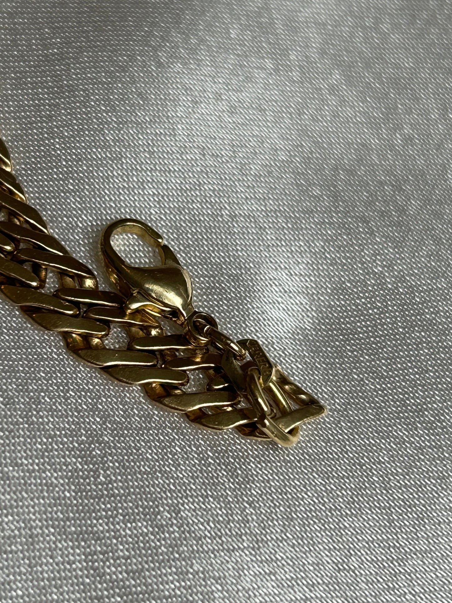 Bracelet style maille anglaise en plaqué or grosses mailles plates