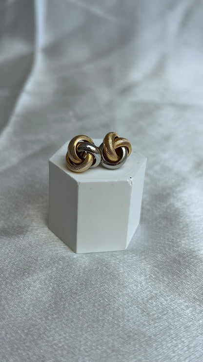 Boucles d’oreilles vintage argenté et doré