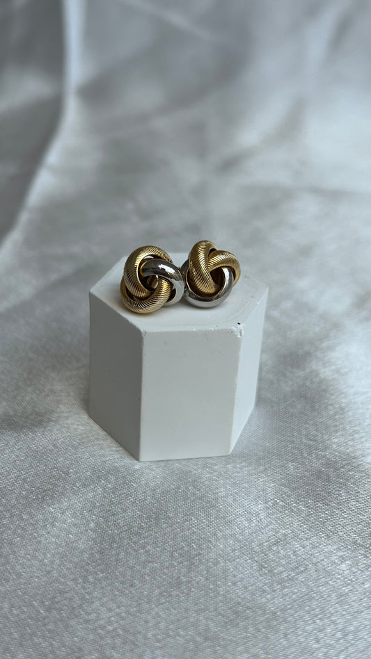 Boucles d’oreilles vintage argenté et doré