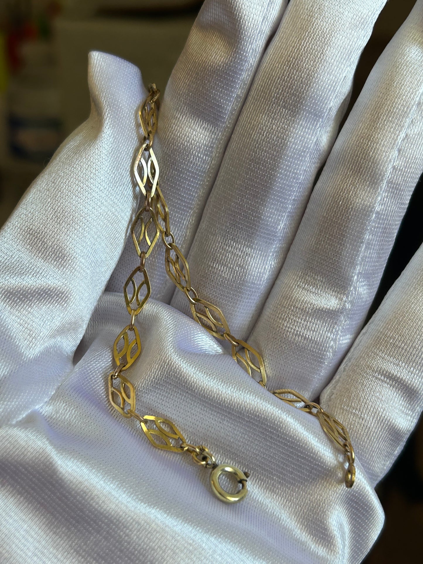 Splendide bracelet en plaqué or mailles ovales