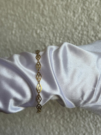 Splendide bracelet en plaqué or mailles ovales