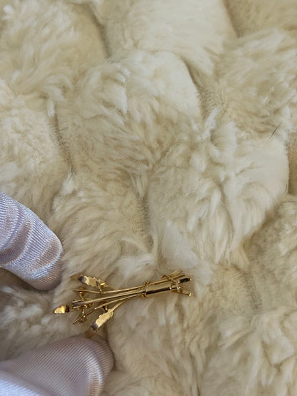 Splendide broche en plaqué or épis de blé