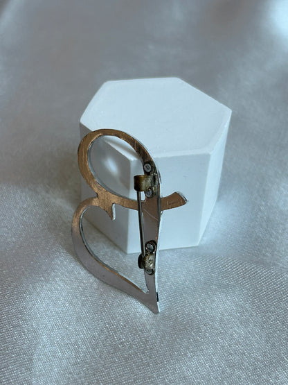 Broche vintage argenté lettre « B »