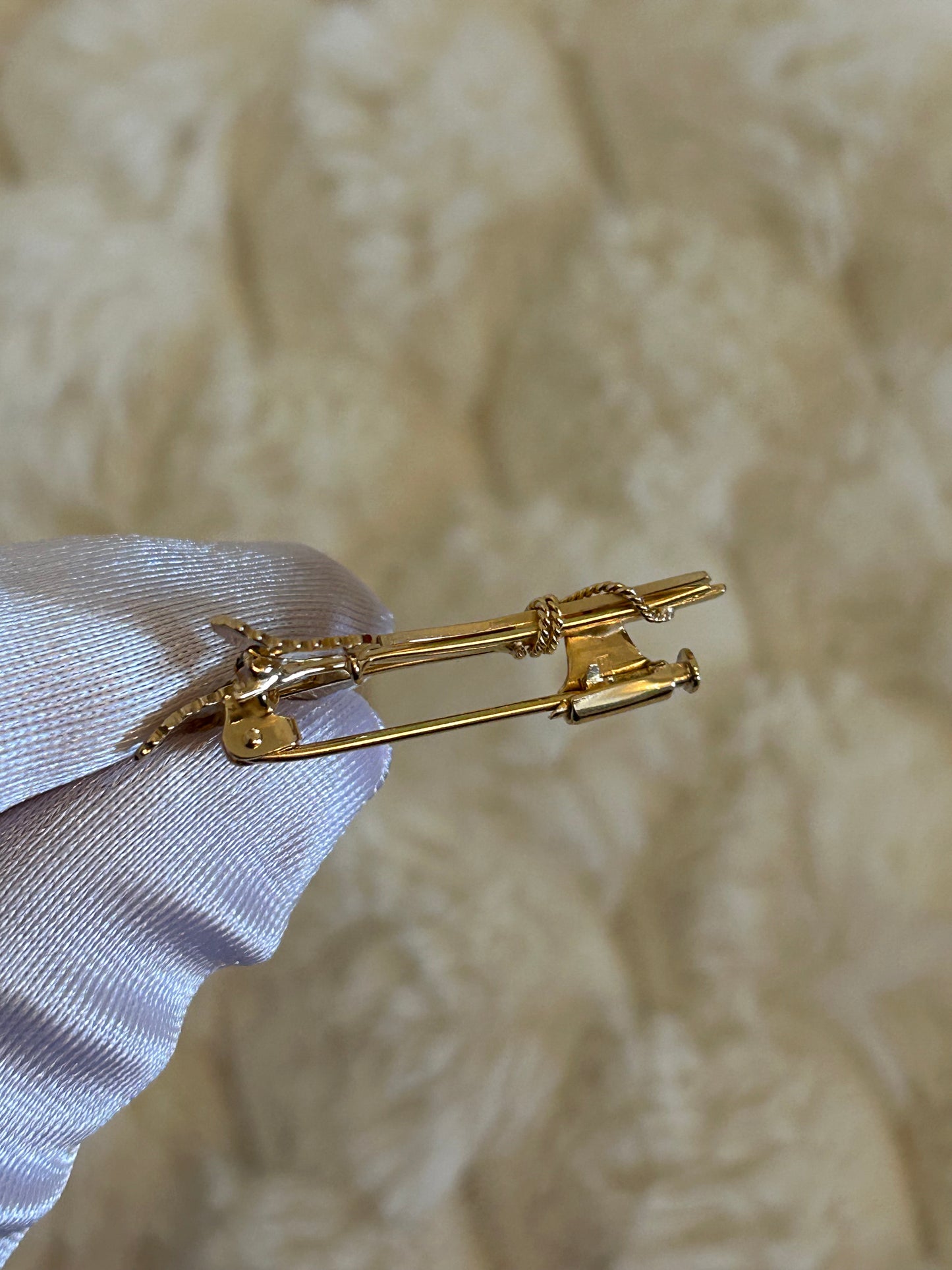 Splendide broche en plaqué or épis de blé