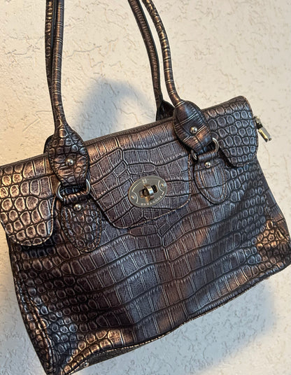 Sac vintage HEXAGONA gris noir femme