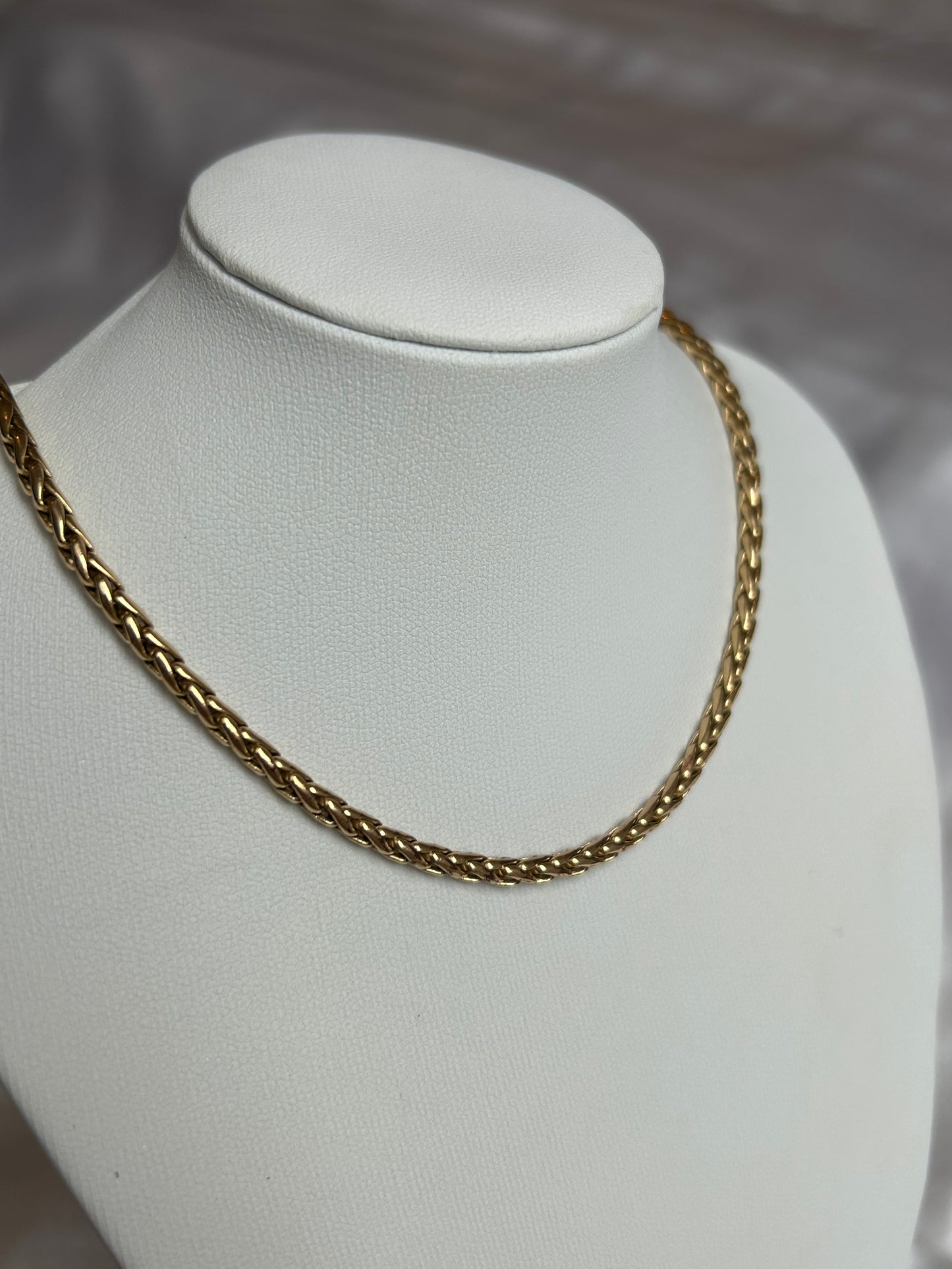 Collier femme plaqué or maille palmier