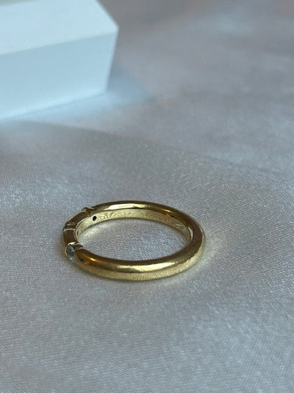 Bague en plaqué or et strass taille 60