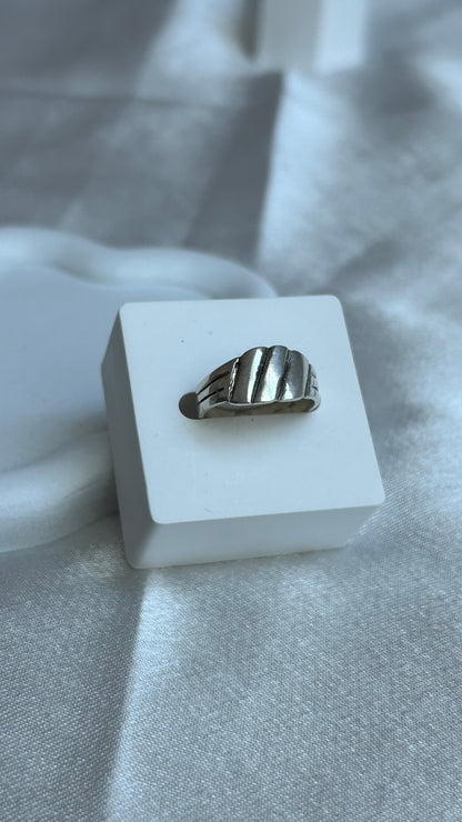 Bague chevalière vintage en argent taille 50