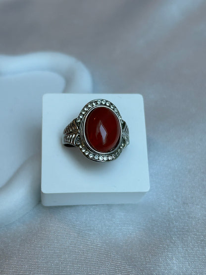 Bague vintage pierre rouge taille 59-60