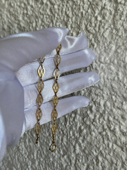 Splendide bracelet en plaqué or mailles ovales