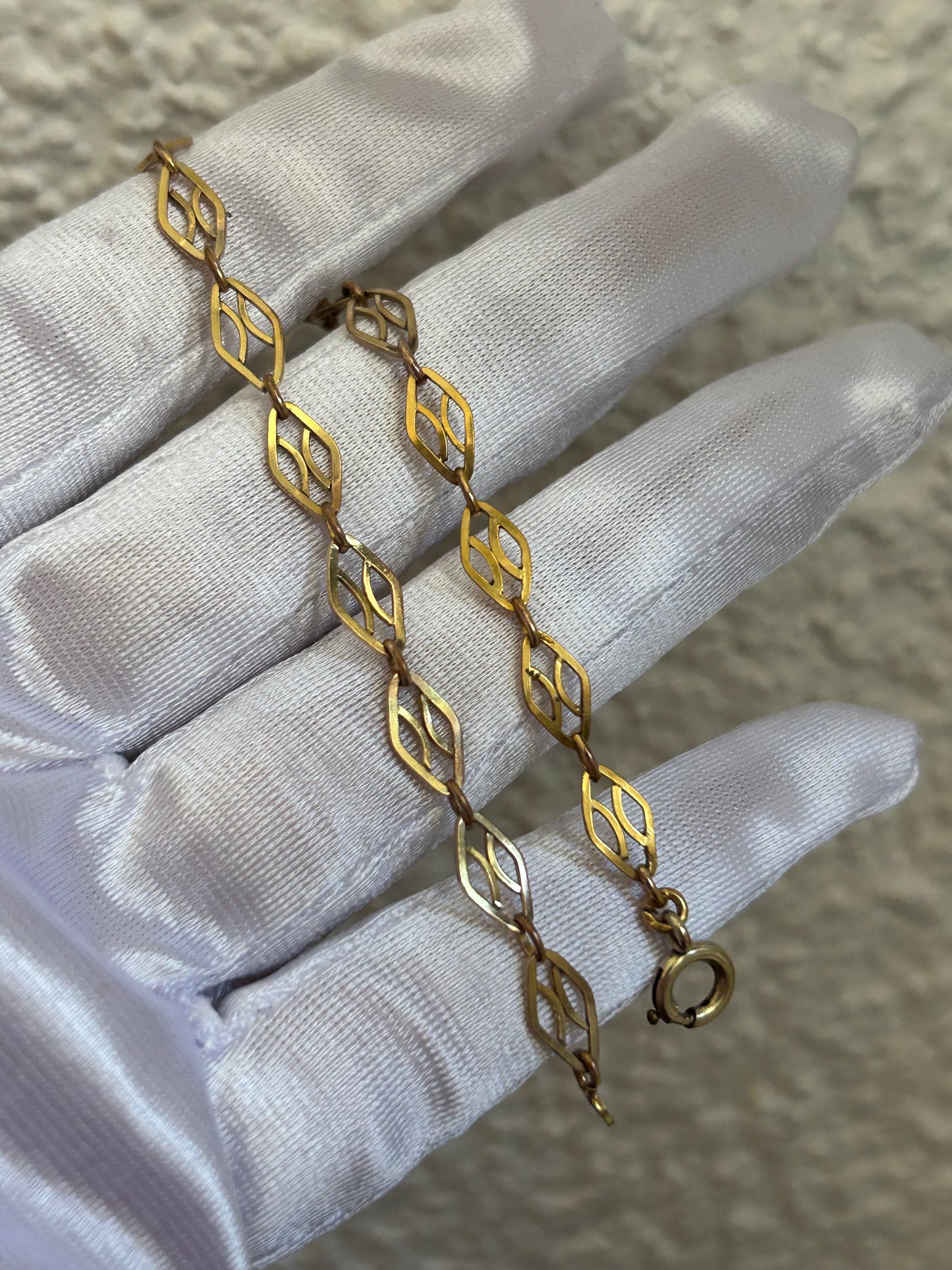 Splendide bracelet en plaqué or mailles ovales