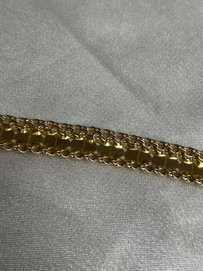 Bracelet vintage plaqué or femme ciselé