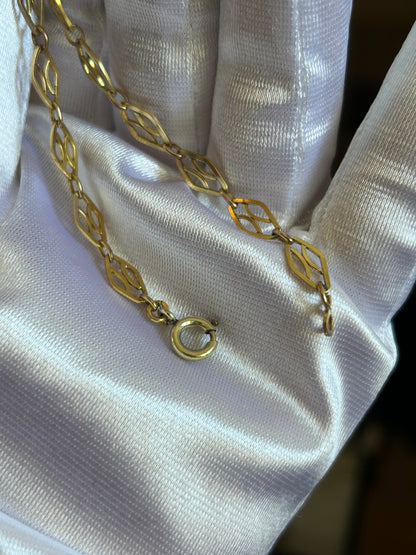 Splendide bracelet en plaqué or mailles ovales