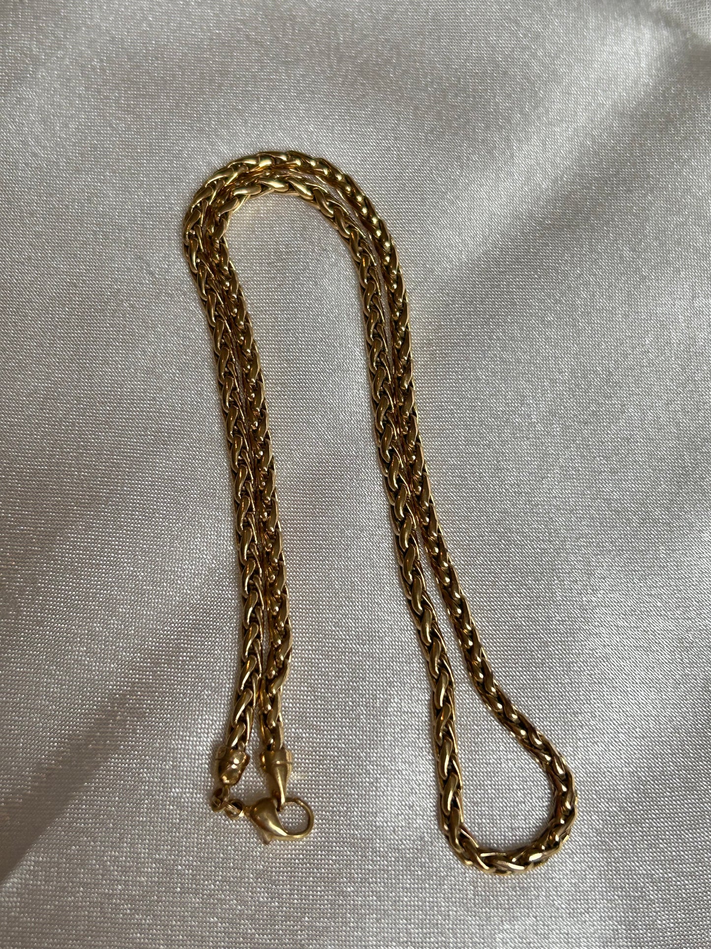 Collier femme plaqué or maille palmier