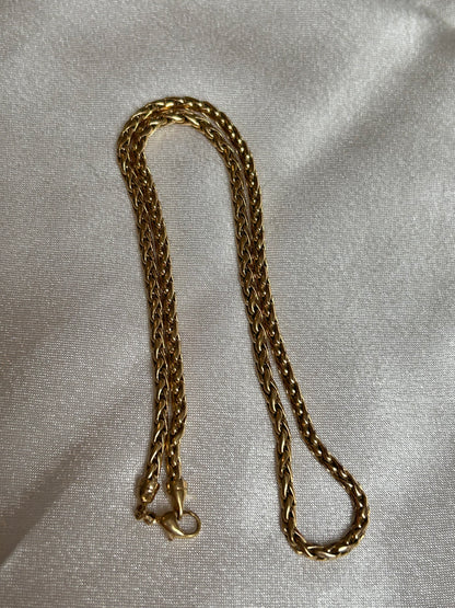 Collier femme plaqué or maille palmier